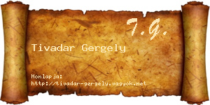 Tivadar Gergely névjegykártya